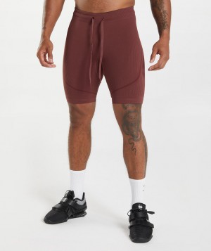 Gymshark 315 Seamless 1/2 Kurze Hose Herren Rosa Braun Bordeaux | GDO-083694