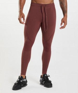 Gymshark 315 Seamless Tights Grundschicht Herren Rosa Braun Bordeaux | SQL-735629