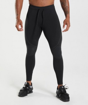 Gymshark 315 Seamless Tights Grundschicht Herren Schwarz Grau | RMO-781094