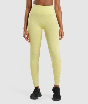 Gymshark Adapt Animal Seamless Leggings Damen Gelb | TOV-506319