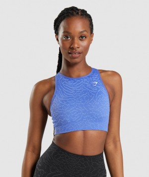 Gymshark Adapt Animal Seamless Sport BH Damen Blau | XJN-031875