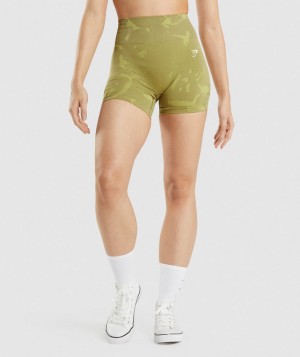 Gymshark Adapt Camo Seamless Kurze Hose Damen Grün | NVZ-695084