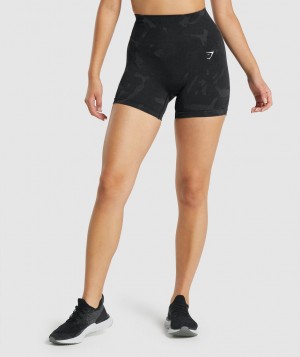 Gymshark Adapt Camo Seamless Kurze Hose Damen Schwarz | QEM-840629