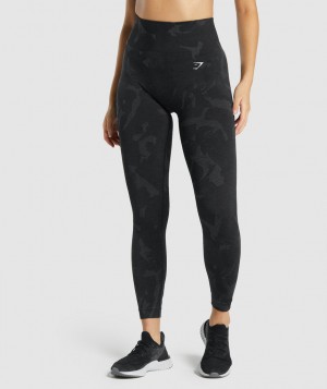 Gymshark Adapt Camo Seamless Leggings Damen Schwarz | VMJ-798536