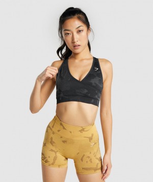 Gymshark Adapt Camo Seamless Sport BH Damen Schwarz | UGC-807694