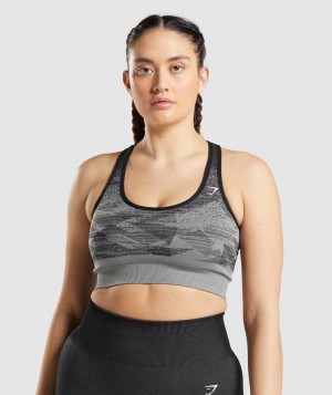 Gymshark Adapt Ombre Seamless Sport BH Damen Schwarz | CNU-964150
