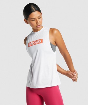 Gymshark Animal Graphic Infill Muskelshirt Damen Weiß | RCM-172836