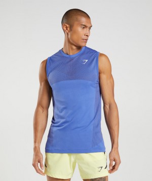 Gymshark Apex Seamless Muskelshirt Herren Blau Schwarz Grau | HIC-063927