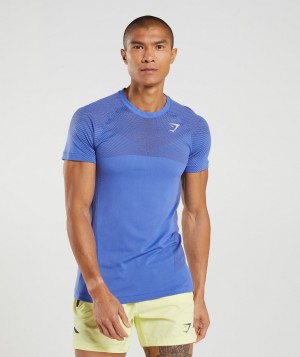 Gymshark Apex Seamless T-Shirt Herren Blau Schwarz Grau | JDP-638254