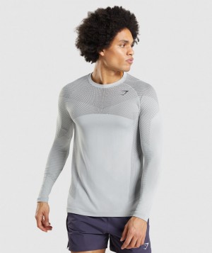 Gymshark Apex Seamless T-Shirt Herren Hellgrau Schwarz Grau | SAB-829064