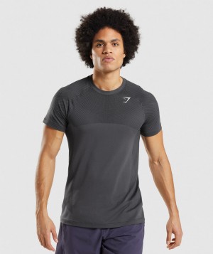 Gymshark Apex Seamless T-Shirt Herren Schwarz Grau Schwarz | SVM-618795