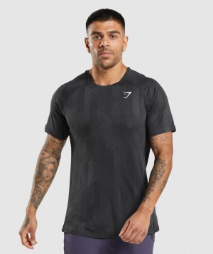 Gymshark Apex T-Shirt Herren Schwarz Schwarz Grau | THY-316082