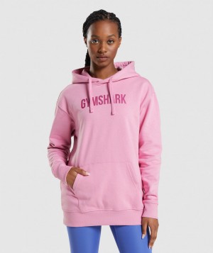 Gymshark Apollo Oversized Pullover Damen Rosa | MNL-896037