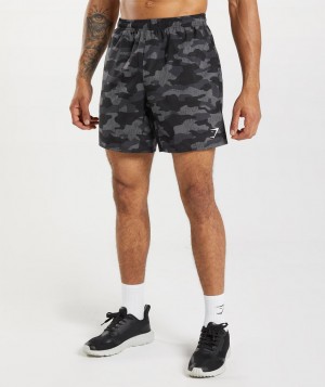 Gymshark Arrival 7" Short- Graphite Grey Print Kurze Hose Herren Tiefesgrau | RTQ-942785