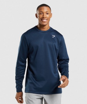 Gymshark Arrival Crew Sweatshirt Pullover Herren Navy | HEO-185439