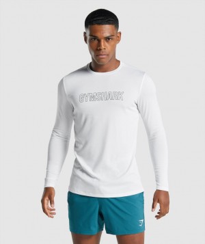 Gymshark Arrival Graphic Langarm Shirts Herren Weiß | GWA-384695