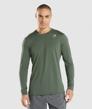 Gymshark Arrival Langarm Shirts Herren Grün | TCG-342750