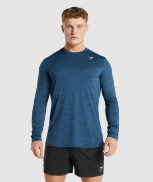 Gymshark Arrival Marl Langarm Shirts Herren Navy | FJU-563482
