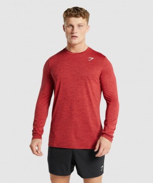 Gymshark Arrival Marl Langarm Shirts Herren Rot | LQX-972380
