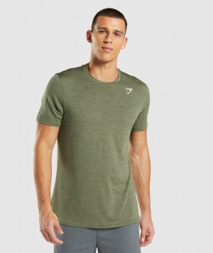 Gymshark Arrival Marl T-Shirt Herren Olivgrün Olivgrün | XHV-547820
