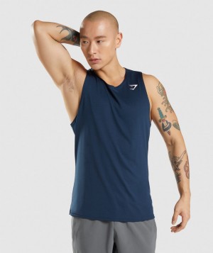 Gymshark Arrival Muskelshirt Herren Navy | HMT-019684