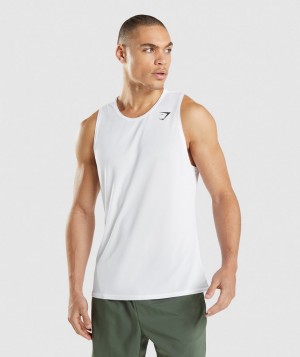 Gymshark Arrival Muskelshirt Herren Weiß | LMD-769815