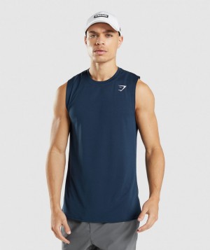 Gymshark Arrival Sleeveless Muskelshirt Herren Navy | WHX-278650