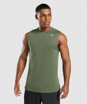 Gymshark Arrival Sleeveless Muskelshirt Herren Olivgrün | EGX-824059