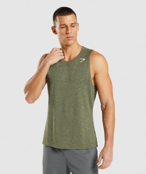 Gymshark Arrival Slim Marl Muskelshirt Herren Olivgrün Olivgrün | WBS-617908