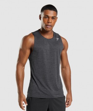 Gymshark Arrival Slim Marl Muskelshirt Herren Schwarz Schwarz Grau | QGM-153240