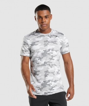 Gymshark Arrival T-Shirt Herren Hellgrau Camouflage | BGS-302891