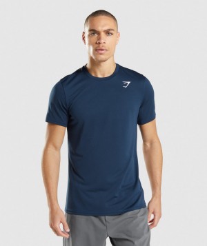 Gymshark Arrival T-Shirt Herren Navy | ECB-054297