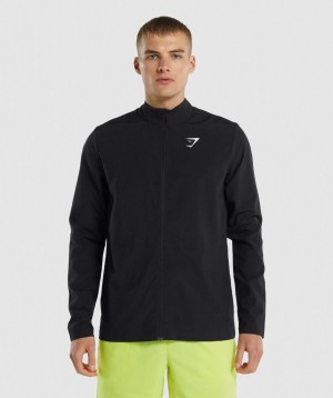 Gymshark Arrival Woven Full Zip Jacken Herren Schwarz | YBN-302865