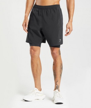 Gymshark Aspect 2 In 1 Short Kurze Hose Herren Schwarz | ABL-287630