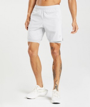 Gymshark Aspect 2 In 1 Short Kurze Hose Herren Hellgrau | EYU-281543