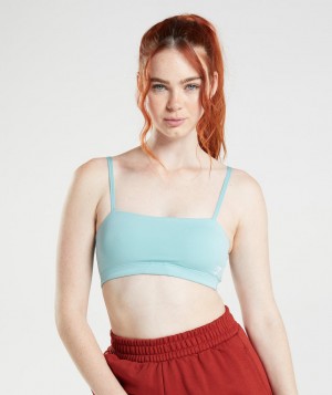 Gymshark Bandeau Sport BH Damen Blau | HYO-297185