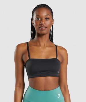 Gymshark Bandeau Sport BH Damen Schwarz | BWS-840917