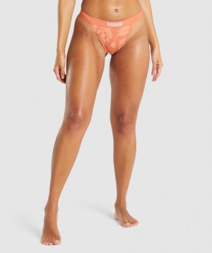 Gymshark Cotton High Rise Thong Unterwäsche Damen Orange | TFQ-630791