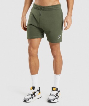 Gymshark Crest Kurze Hose Herren Olivgrün | AIC-150498