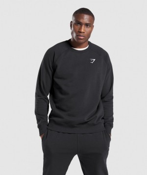 Gymshark Crest Sweatshirt Pullover Herren Schwarz | TME-189240