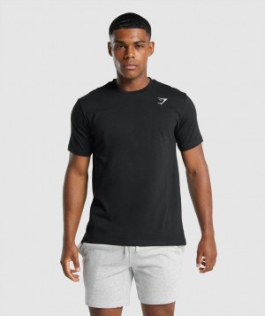 Gymshark Crest T-Shirt Herren Schwarz | SPY-162578
