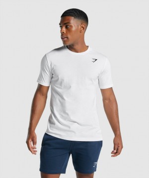 Gymshark Crest T-Shirt Herren Weiß | TXE-153907