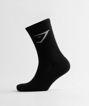 Gymshark Crew 3pk Socken Herren Schwarz | QIA-698743