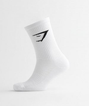Gymshark Crew 3pk Socken Herren Weiß | KTI-578193