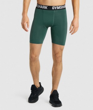 Gymshark Element- Dark Green Grundschicht Herren Dunkelgrün | CAM-793241