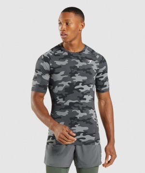 Gymshark Element Grundschicht Herren Camouflage Grau | WLN-403895