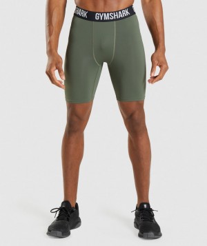 Gymshark Element Grundschicht Herren Olivgrün | UWA-459601