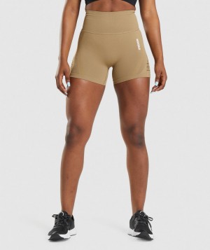 Gymshark Energy Seamless Kurze Hose Damen Braun | UXR-143067