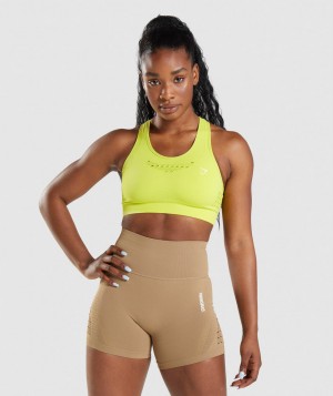Gymshark Energy Seamless Sport BH Damen Gelb | DXJ-061234