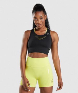 Gymshark Energy Seamless Top Kurz Geschnittene Oberteile Damen Schwarz | WCV-318759